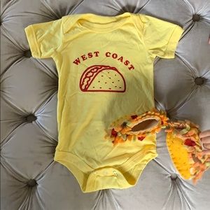 Taco 🌮 onesie & taco booties (6-9 months)